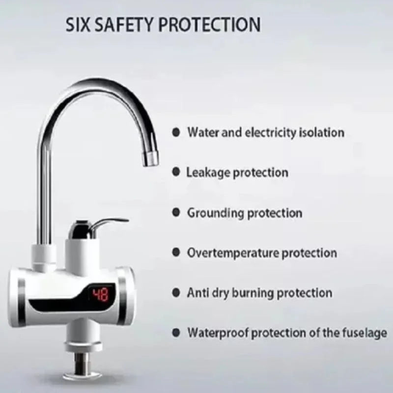 Electric Instant Heating Faucet | Digital Temperature Display | Plastic handle | Kitchen & Bathroom Hot Water Tap