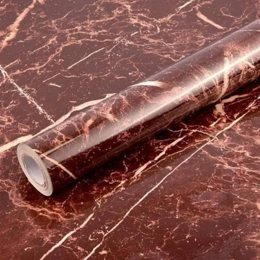 Autumn Brown | Marble Sheet Sticker 60x200cm | Waterproof Self-Adhesive PVC Wallpaper for Furniture Walls